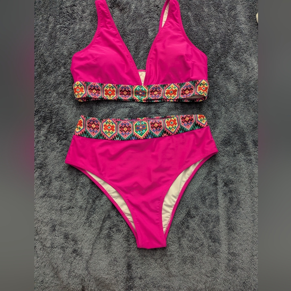 Vibrant Hot Pink High Rise Bikini Size M